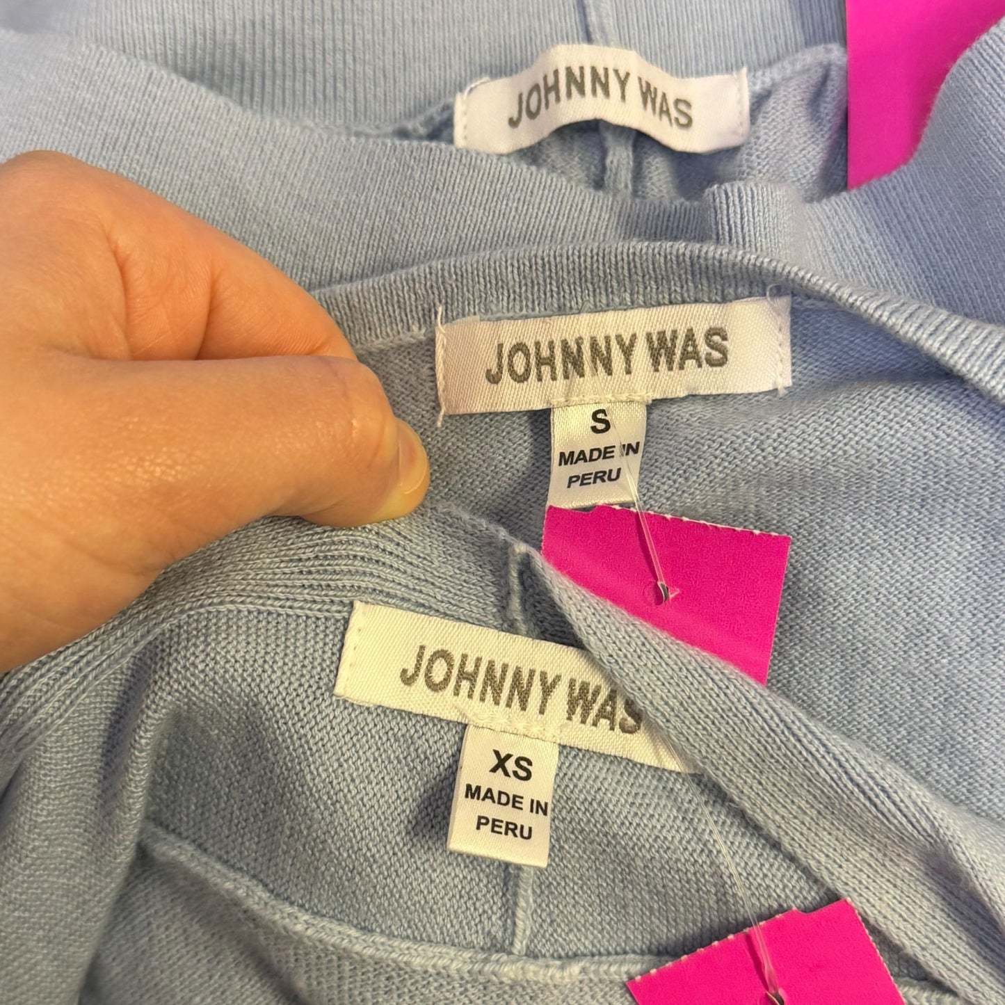 Johnny Was 3-pc Ombre Cardigan Blouse & Pants Set Blue Purple XS/S