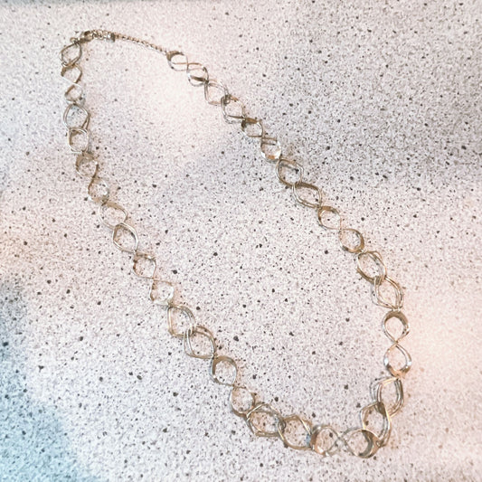 Chico's Silver Large Open Chain Link Necklace Long