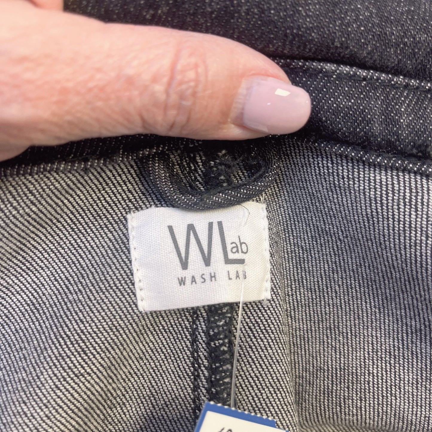 Wash Lab Dk Grey Denim Belted Button Dress Size S