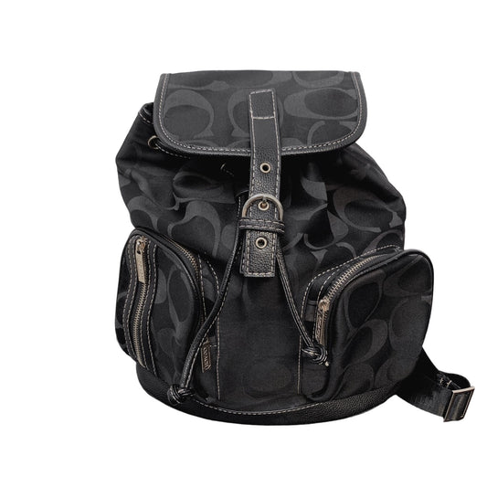 Coach Black Monogram Backpack Handbag Size Large