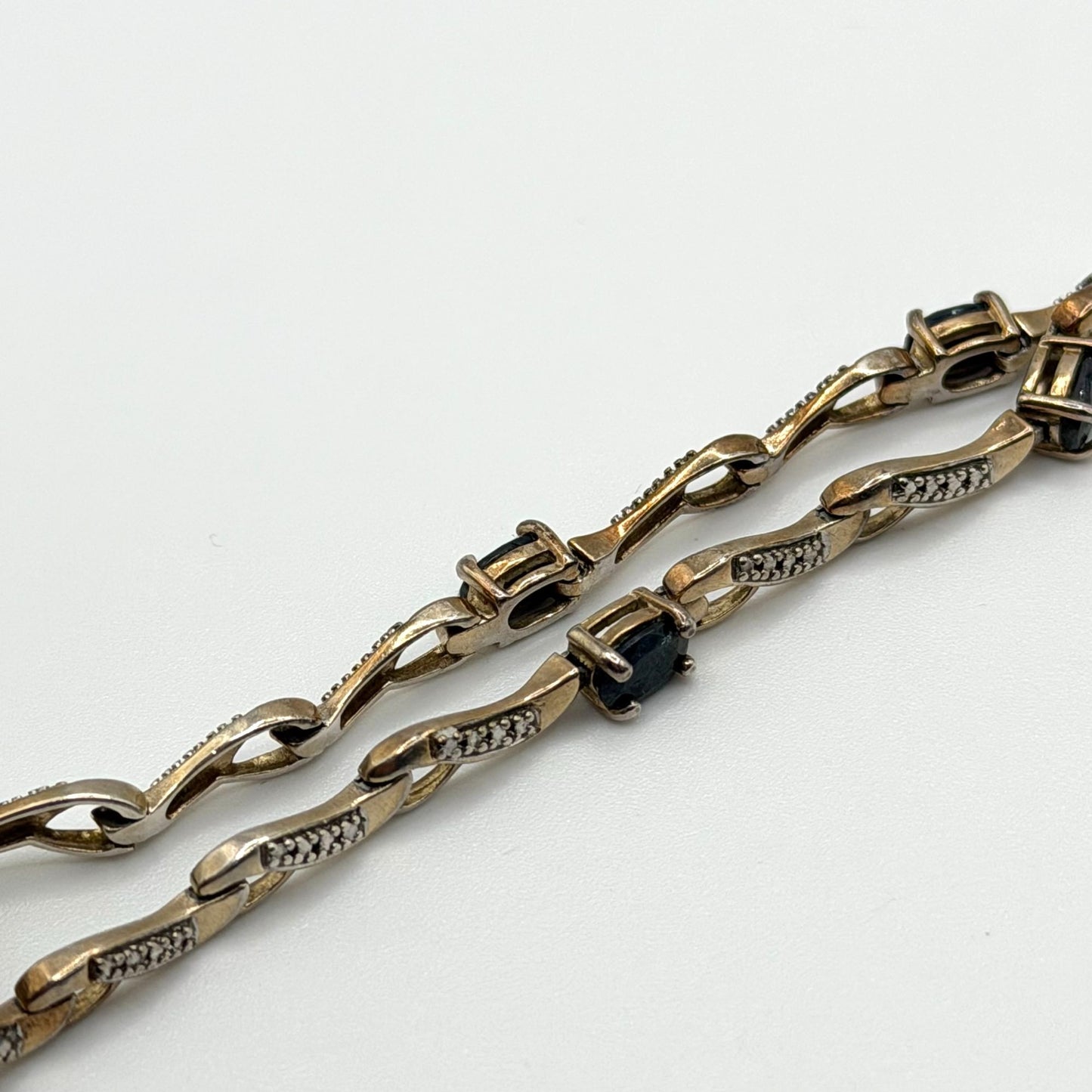 Sapphire & Diamond Accent 925 Sterling Silver Bracelet