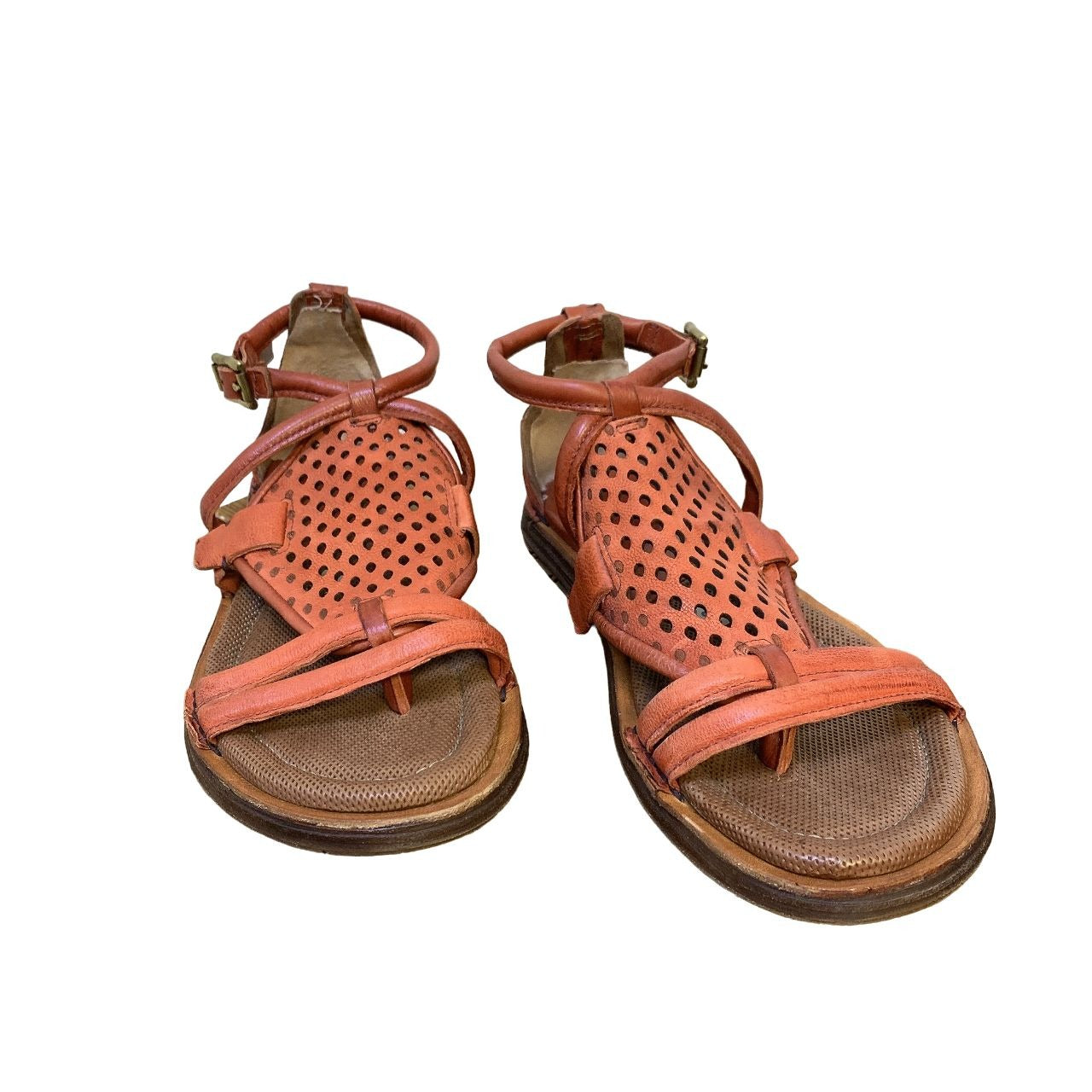 *A.S 98 Brown Leather Sandals Size 10.5