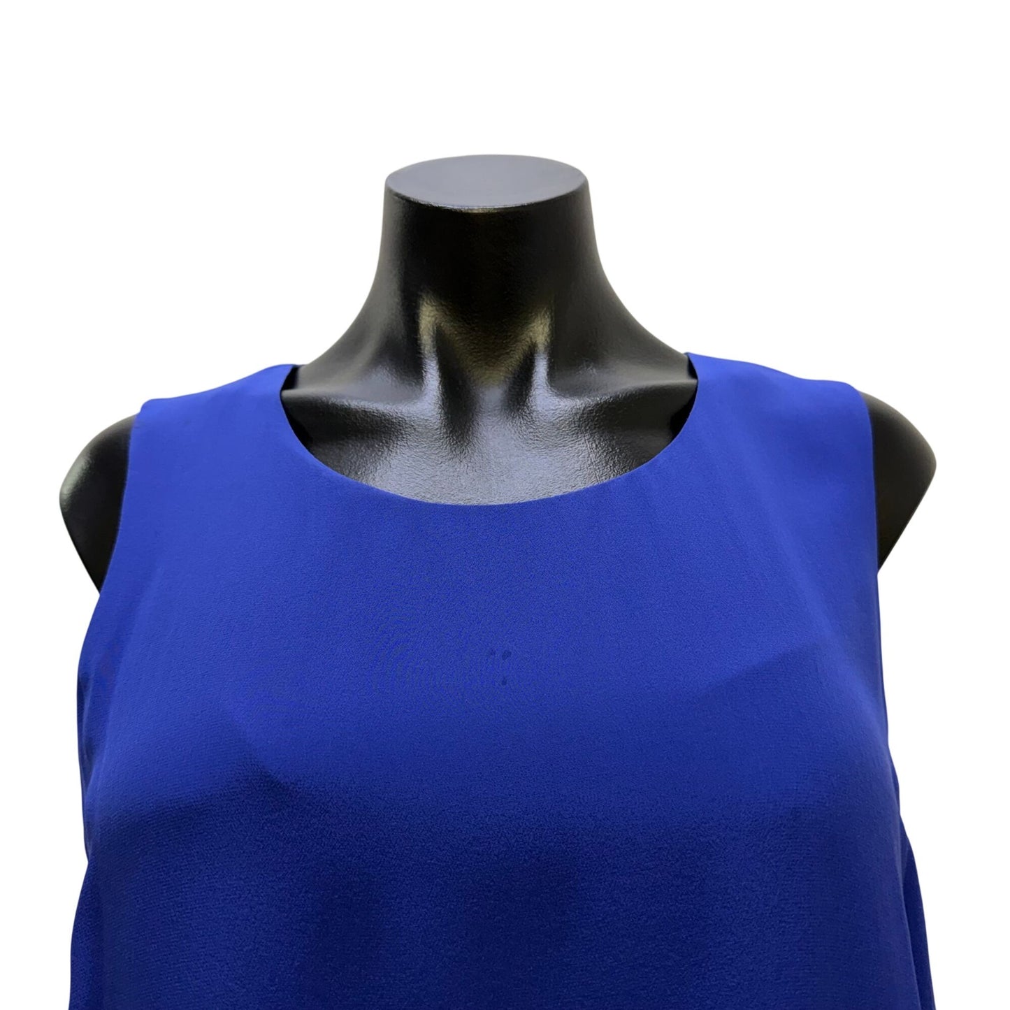 Eileen Fisher Silk Sleeveless Asymmetrical Hem Dress In Cobalt Blue Size M