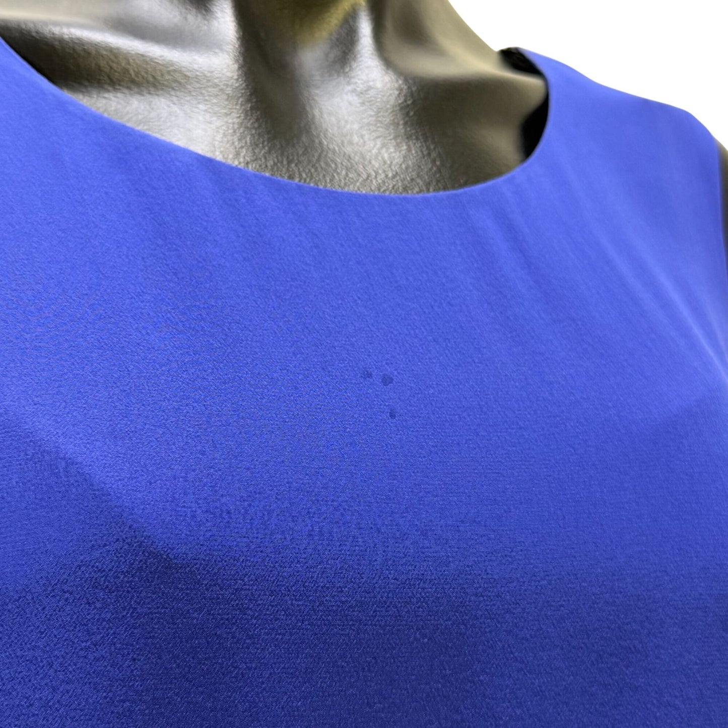 Eileen Fisher Silk Sleeveless Asymmetrical Hem Dress In Cobalt Blue Size M