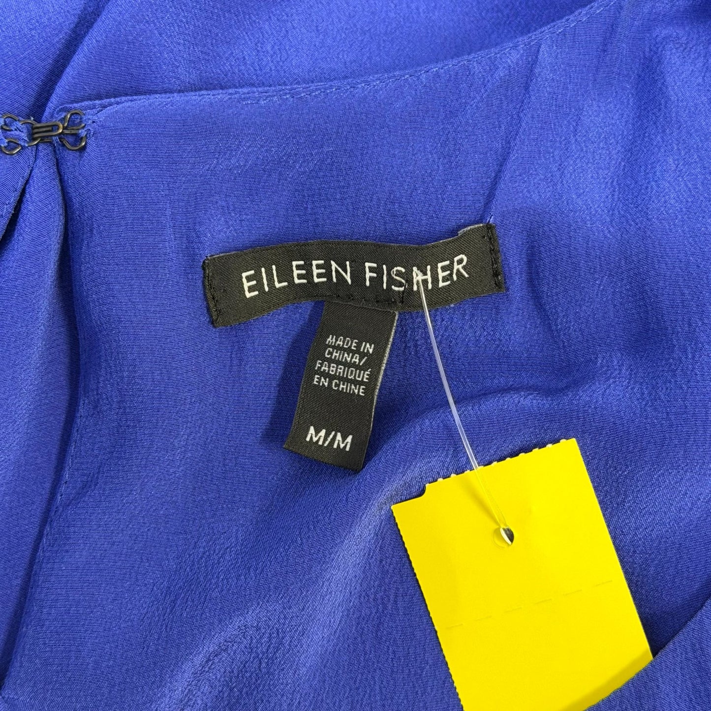 Eileen Fisher Silk Sleeveless Asymmetrical Hem Dress In Cobalt Blue Size M