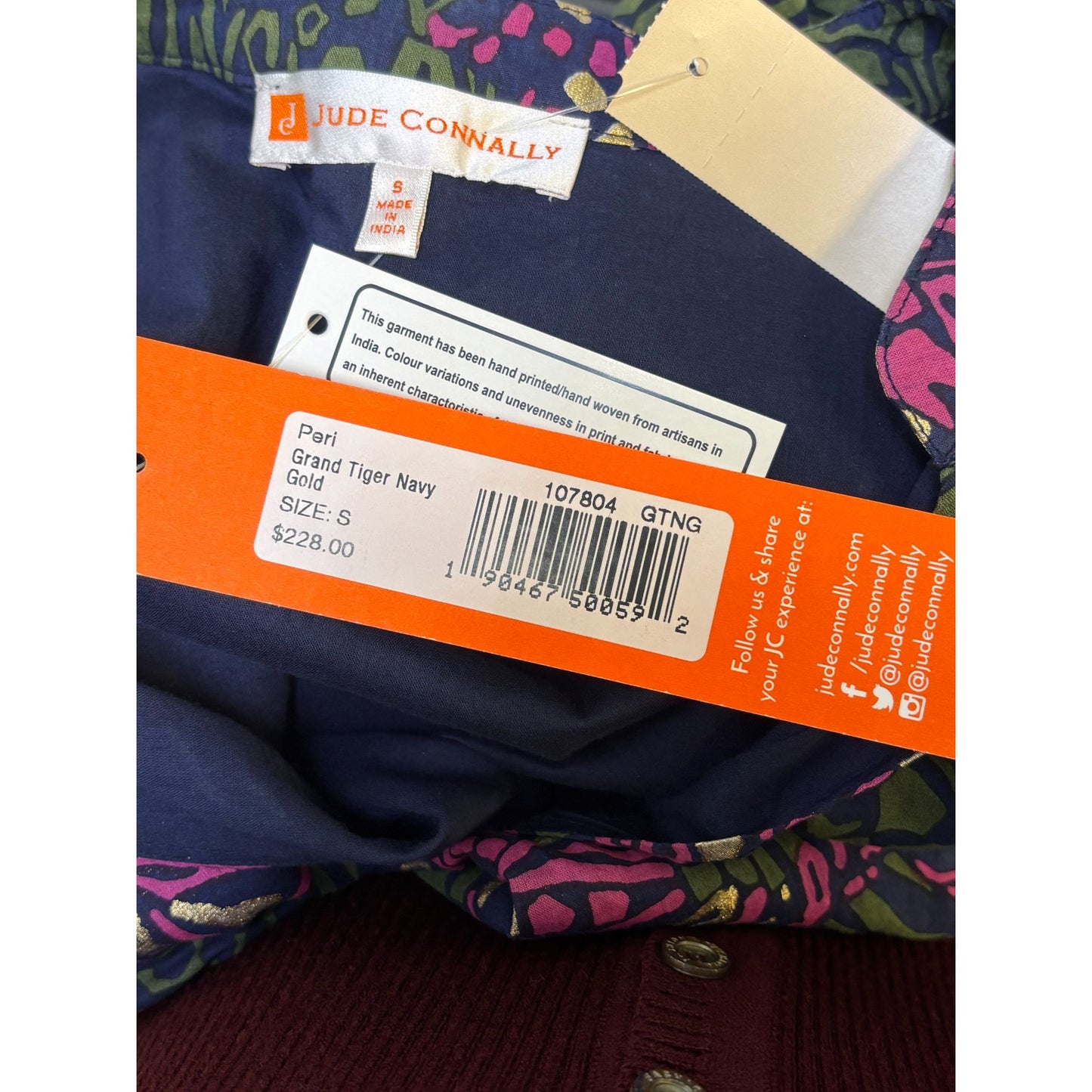 NWT Jude Connally Green Multi-Print Maxi Dress With Tie Waist & Cap Sleeves S