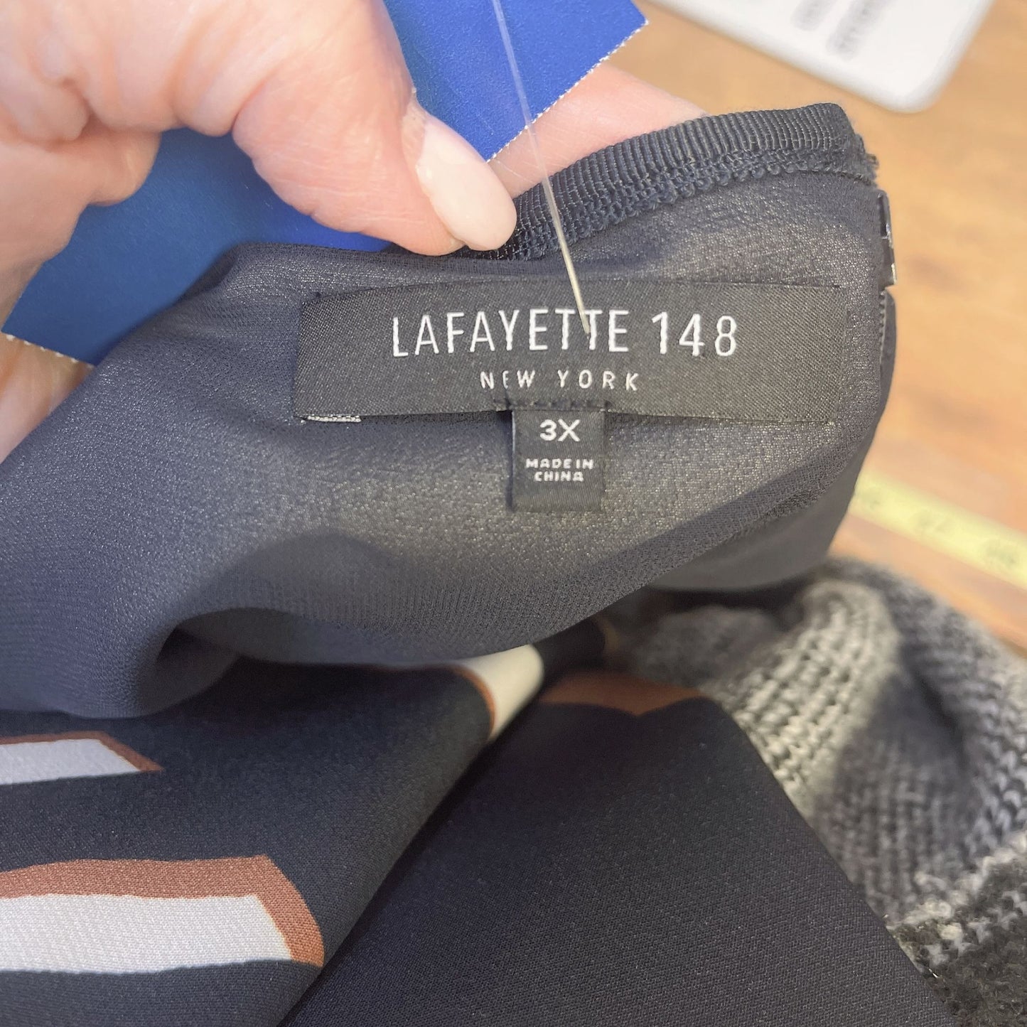 LaFayette 148 Brown Black Grometric Print Shift Dress Size 3X