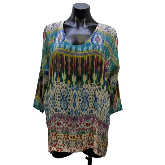 Johnny Was Multi-Color Boho Print Blouse Size S