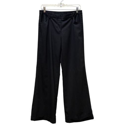 D & G Dolce & Gabbana Womens Black Cuffed Wide-Leg Trousers Size 10