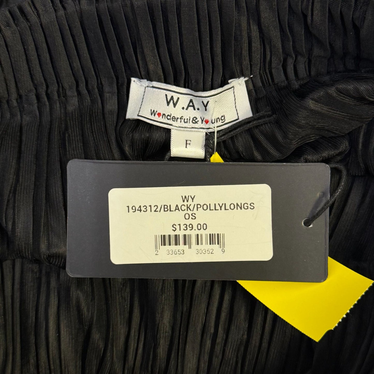 NWT W.A.Y Black Layered Fringe Skirt Elastic Waist OS