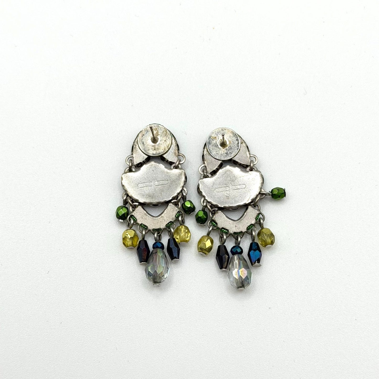 Ayla Bar Silver-Tone Multicolor Crystal & Bead Drop Earrings