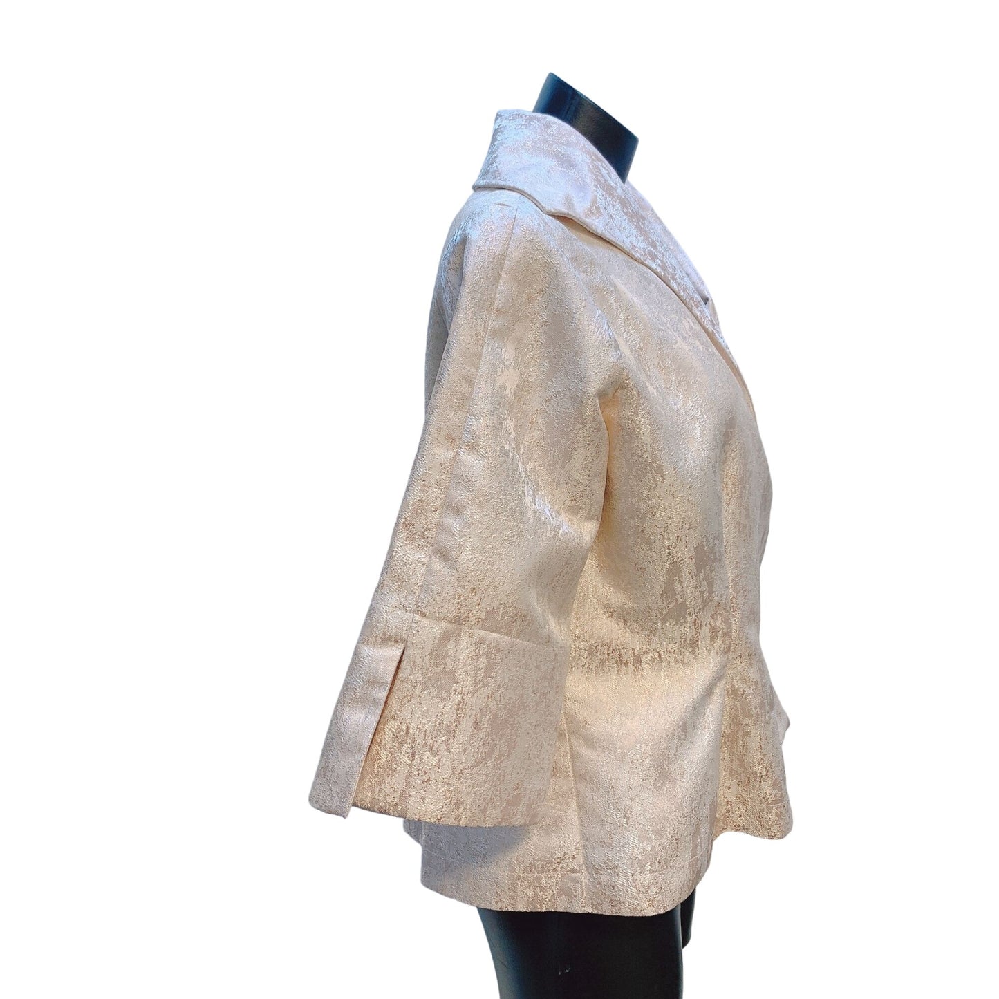 Lorain Croft Beige & Gold Brocade Evening Jacket Size Medium