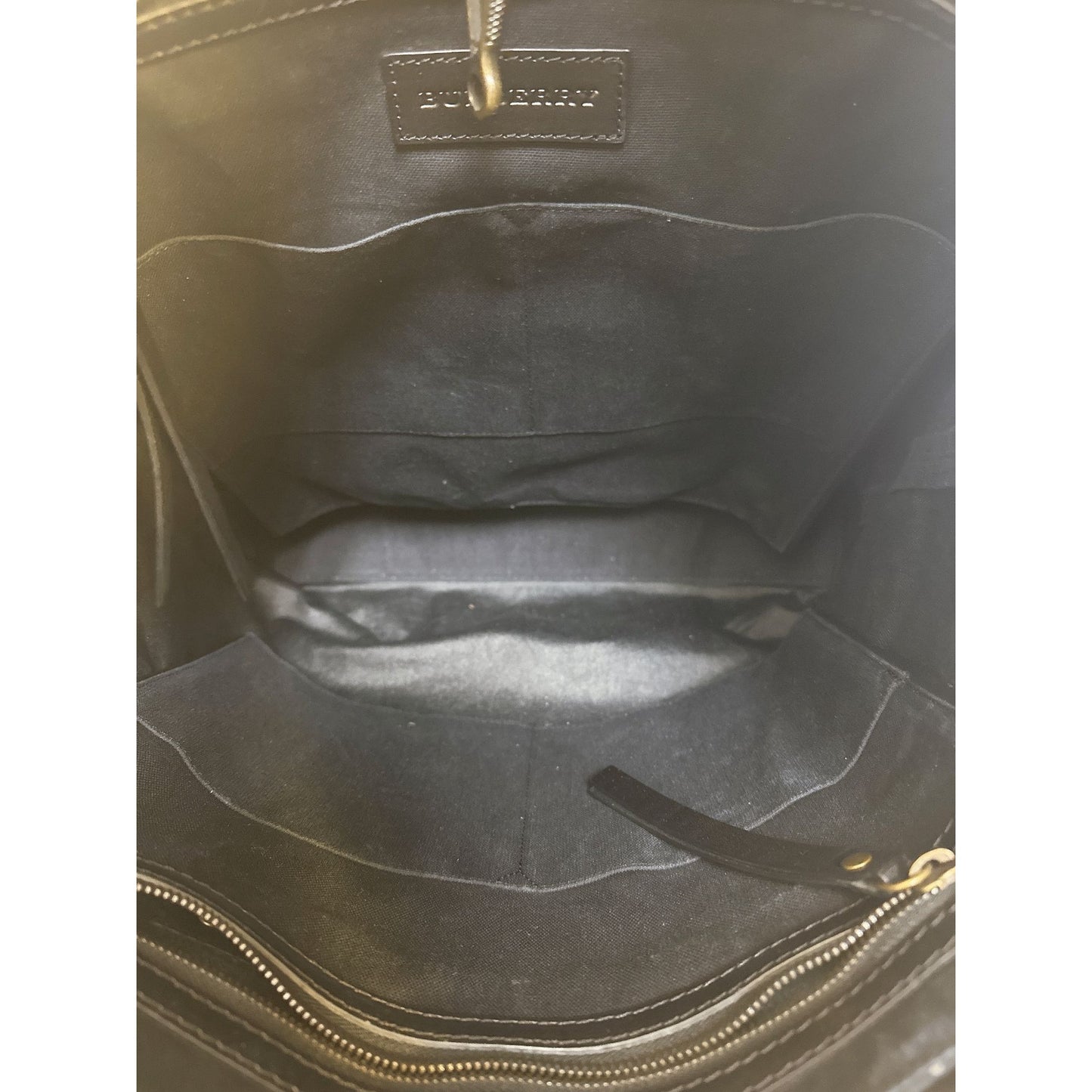 NWT Burberry Black Canvas & Leather Tote Bag