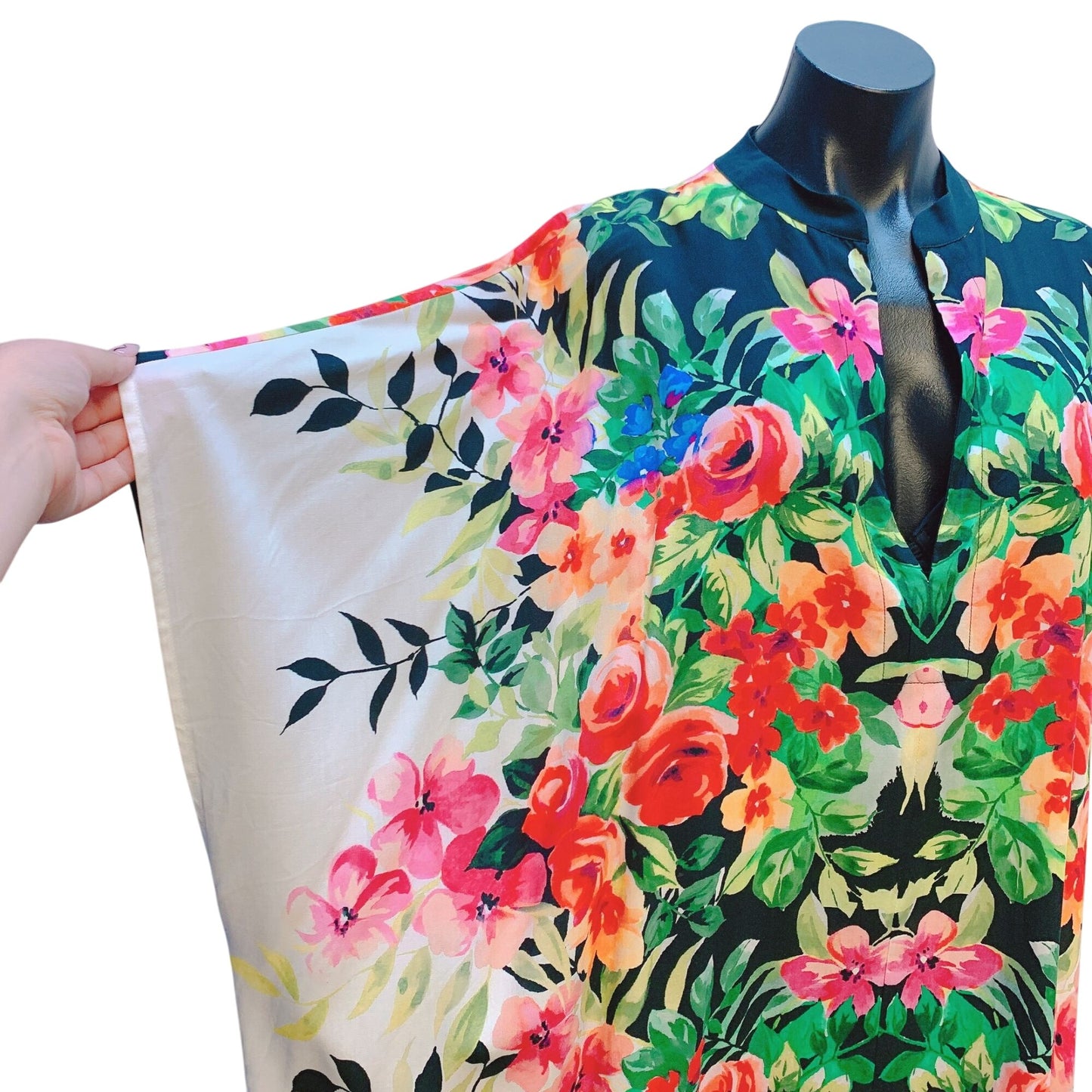 Johnny Was Kimono Floral Print Loose Fit Bohemian Style Multicolor L/XL