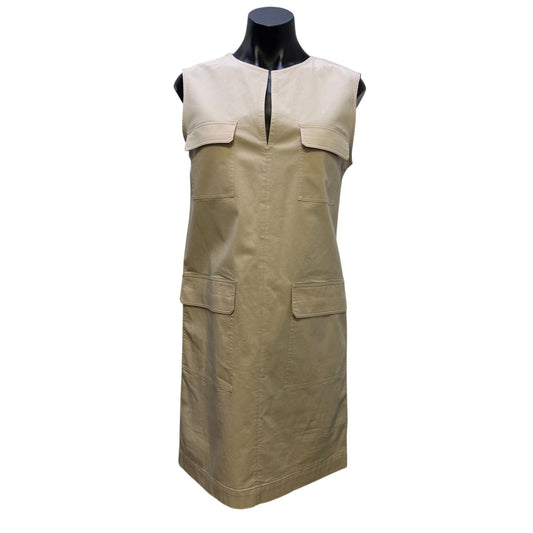Theory Cream Sleeveless Utilitarian Chino Dress With Pockets 6