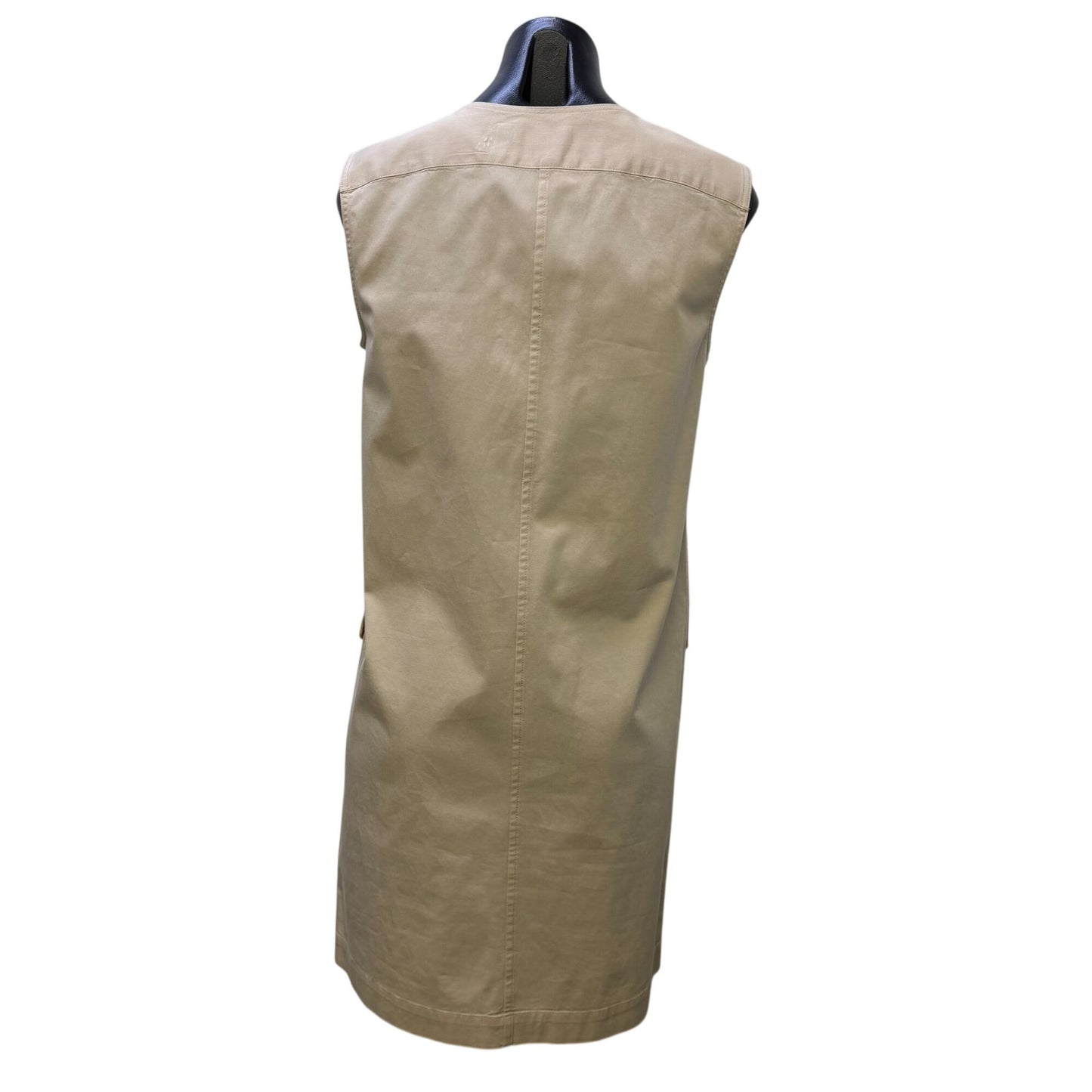 Theory Cream Sleeveless Utilitarian Chino Dress With Pockets 6
