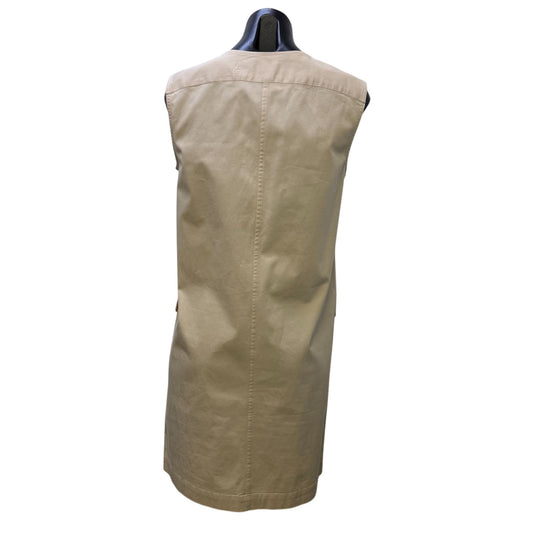 Theory Cream Sleeveless Utilitarian Chino Dress With Pockets 6