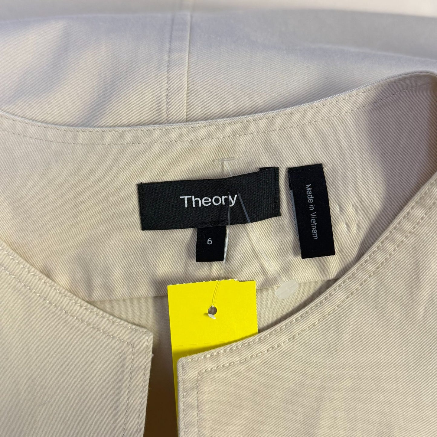 Theory Cream Sleeveless Utilitarian Chino Dress With Pockets 6