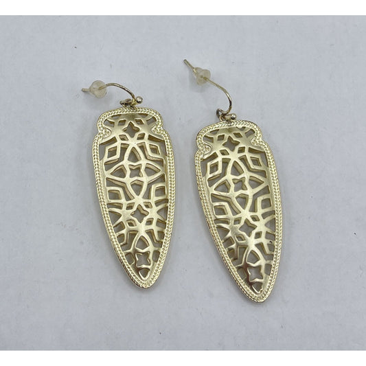 Kendra Scott Gold Tone Filigree Drop Earrings