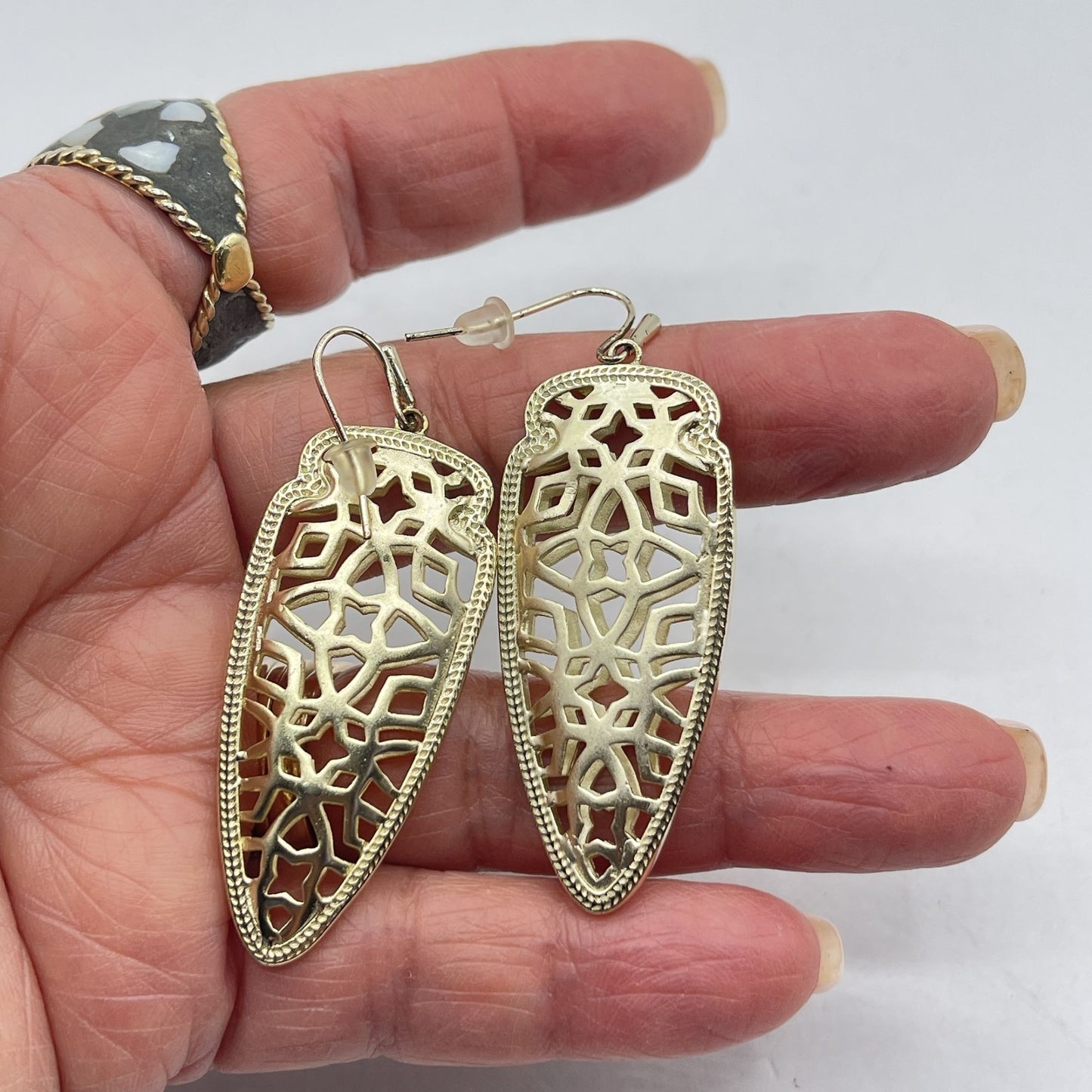 Kendra Scott Gold Tone Filigree Drop Earrings