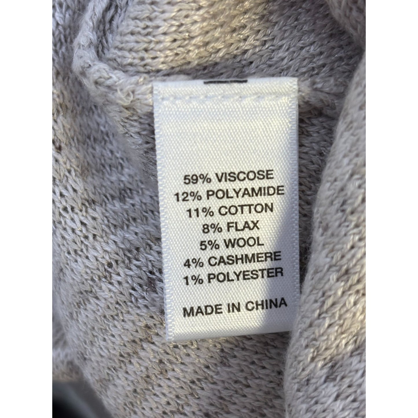 St John Sequined Accent Cardigan Tan With Black & Cream Trim L