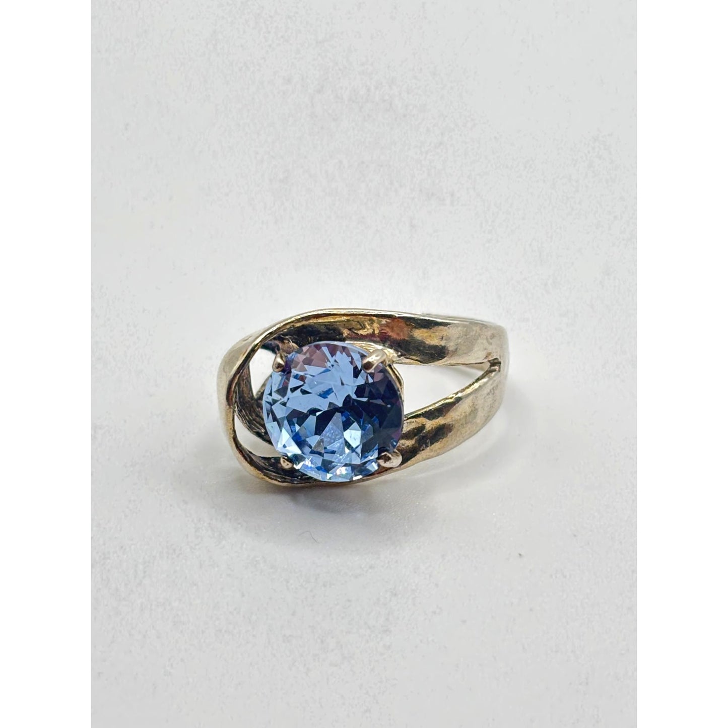 Noa Zuman Wrapped Ring 925 Sterling Silver With Blue Stone Size 8