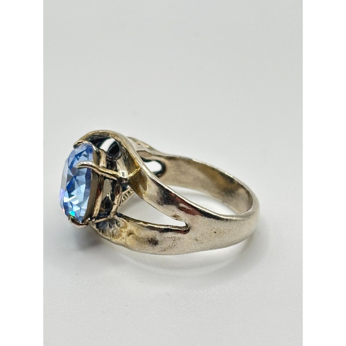 Noa Zuman Wrapped Ring 925 Sterling Silver With Blue Stone Size 8