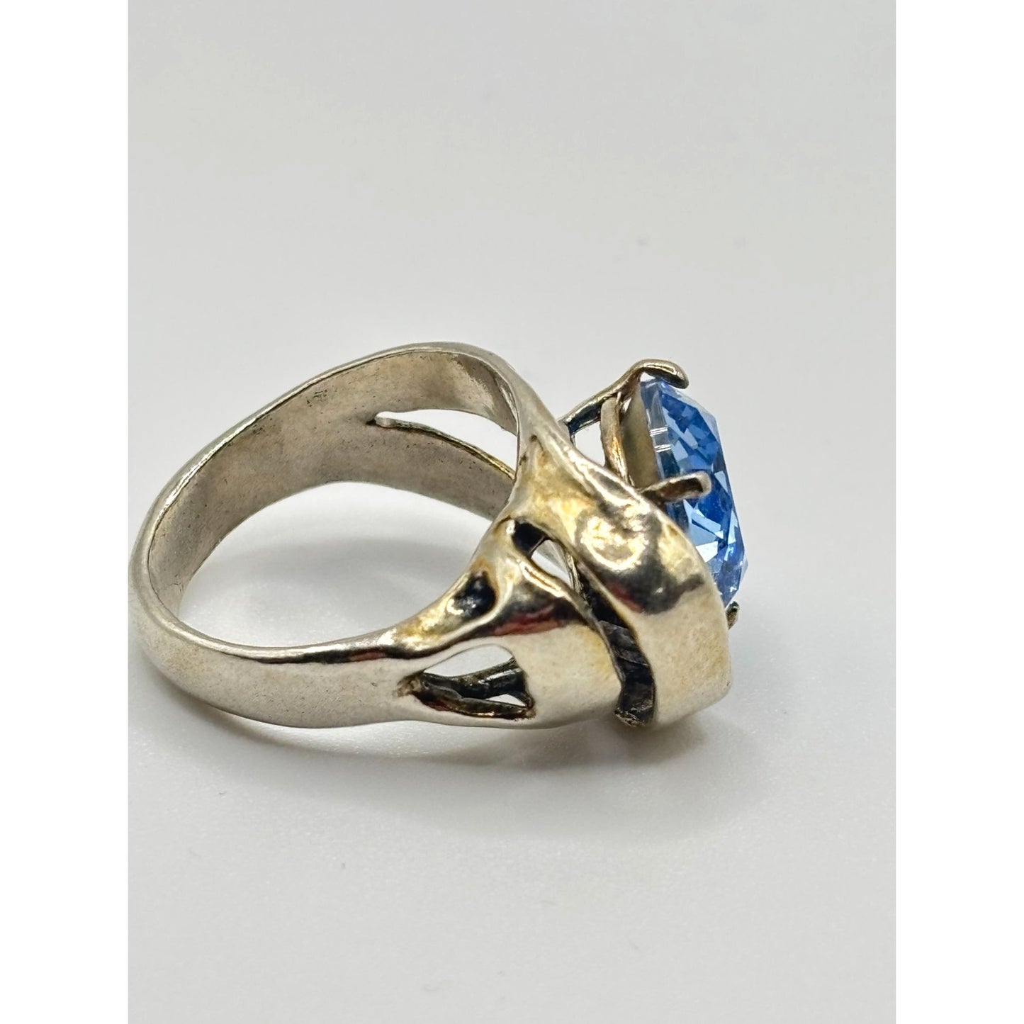 Noa Zuman Wrapped Ring 925 Sterling Silver With Blue Stone Size 8