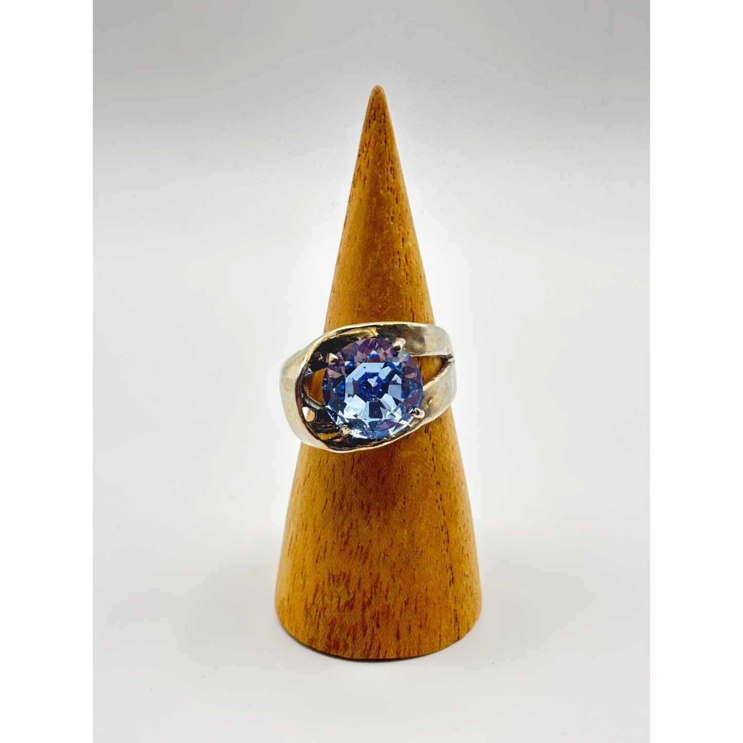 Noa Zuman Wrapped Ring 925 Sterling Silver With Blue Stone Size 8