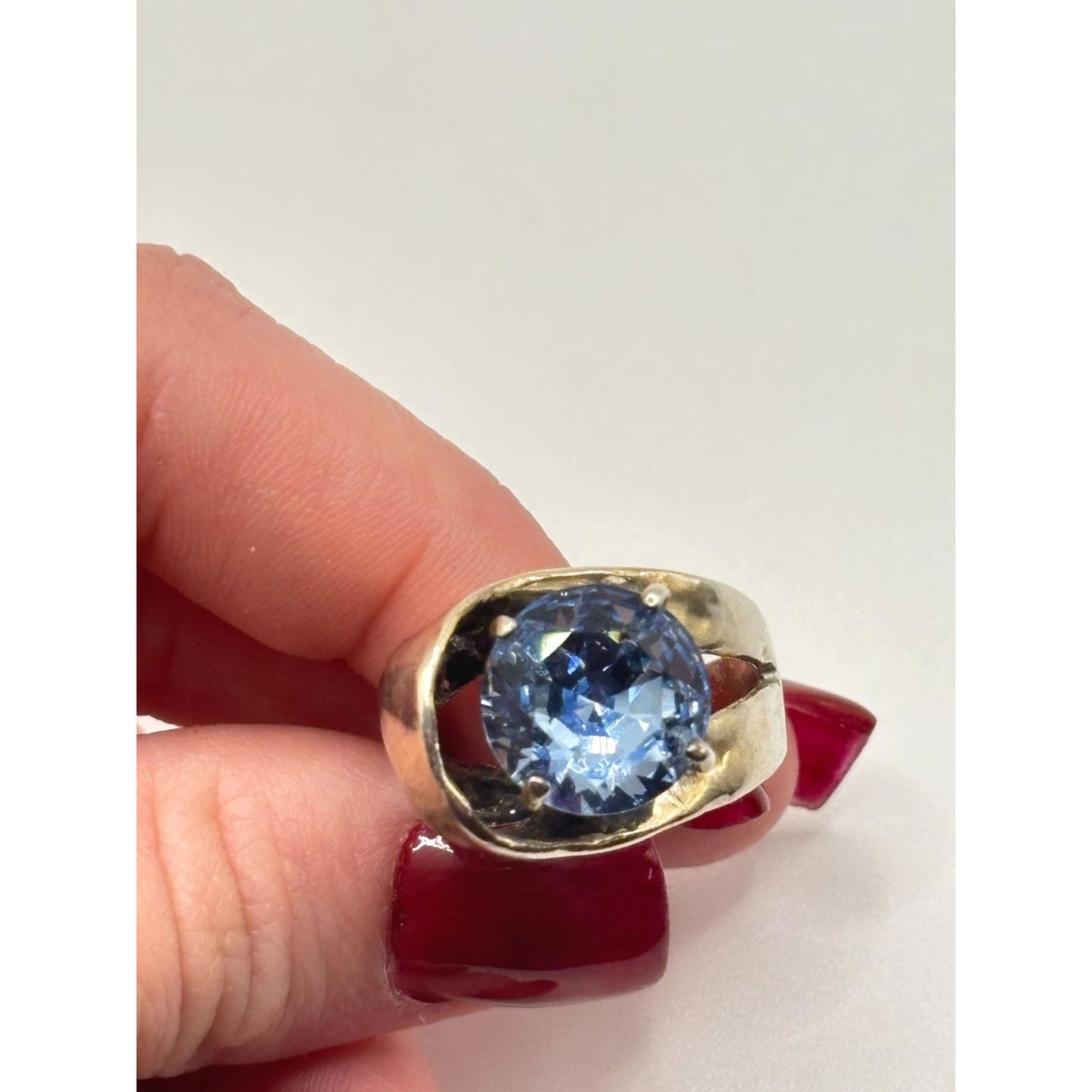 Noa Zuman Wrapped Ring 925 Sterling Silver With Blue Stone Size 8