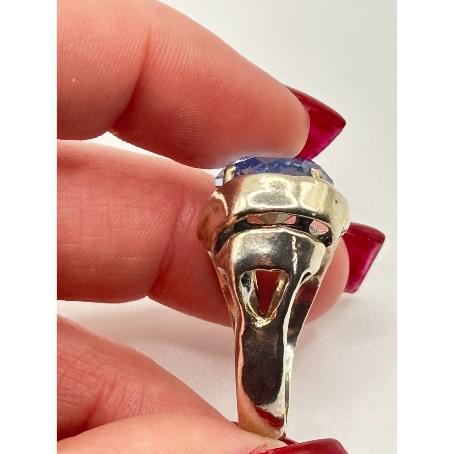 Noa Zuman Wrapped Ring 925 Sterling Silver With Blue Stone Size 8