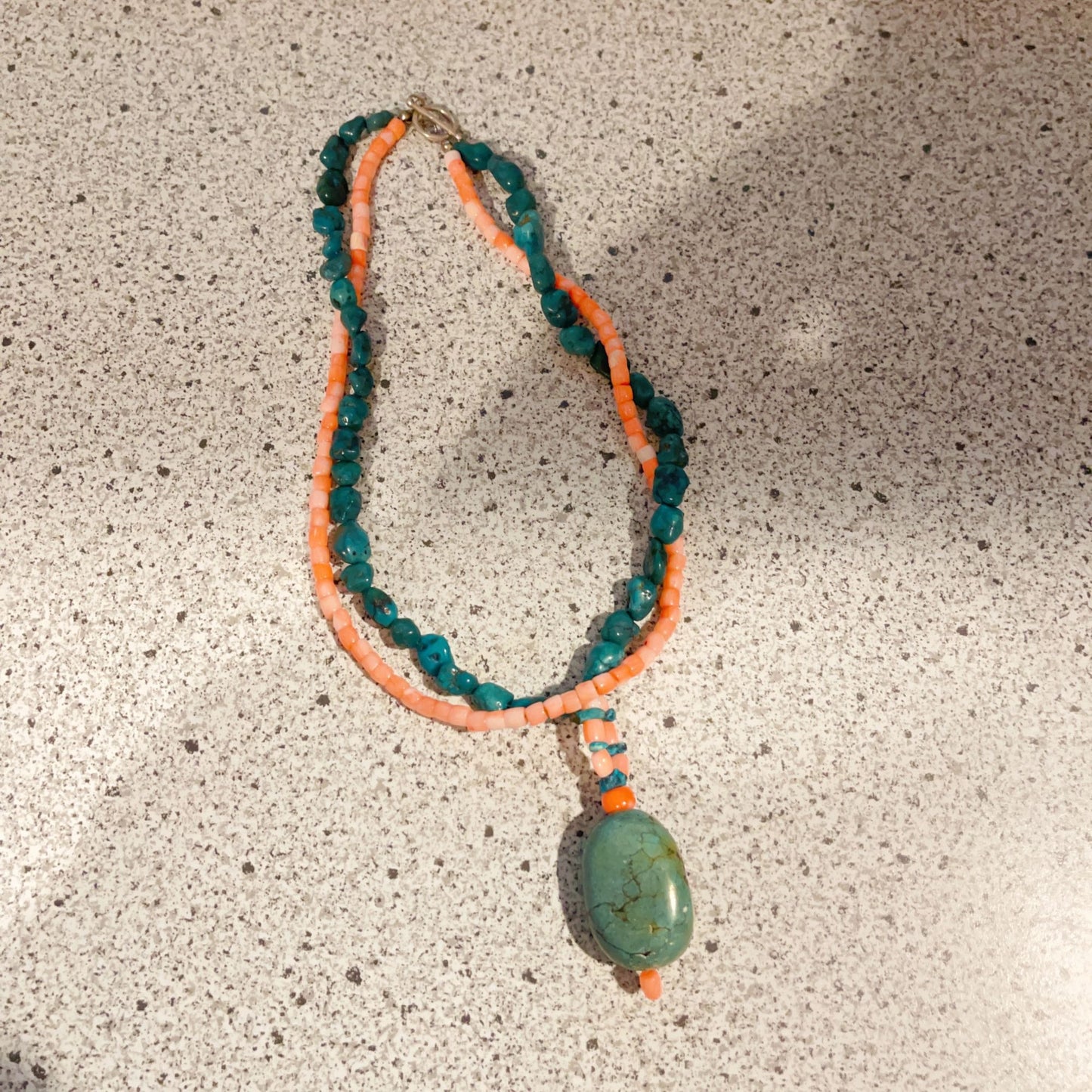 Turquoise Coral Doubled Tier Necklace