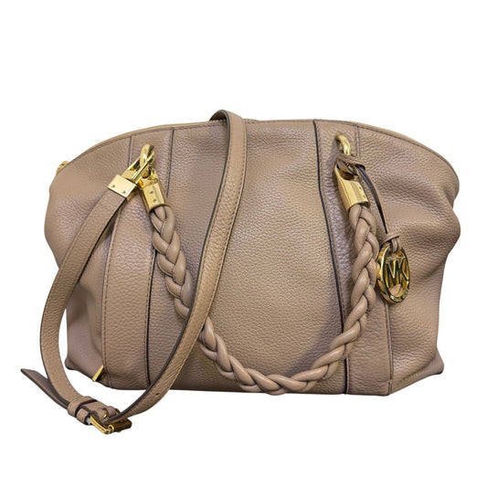 Michael Kors Naomi Taupe Pebbled Leather Satchel Purse