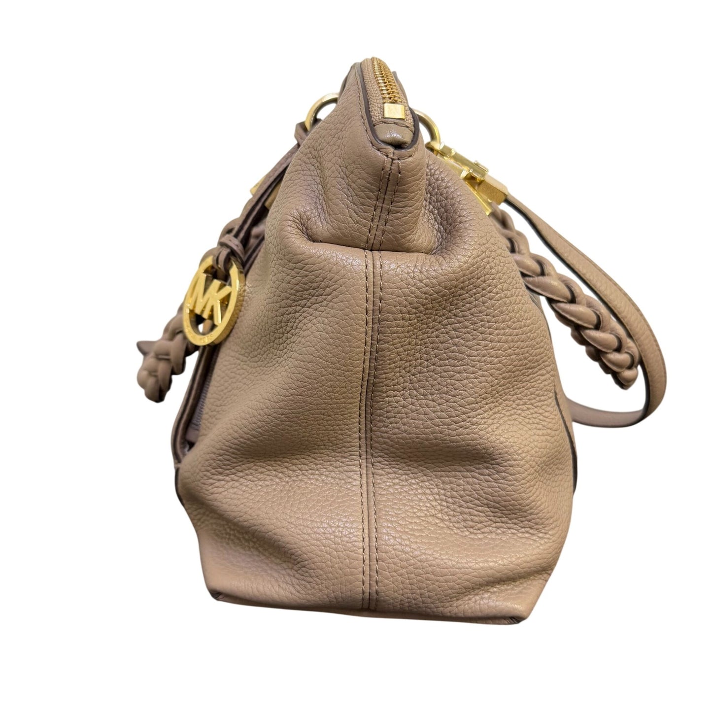 Michael Kors Naomi Taupe Pebbled Leather Satchel Purse