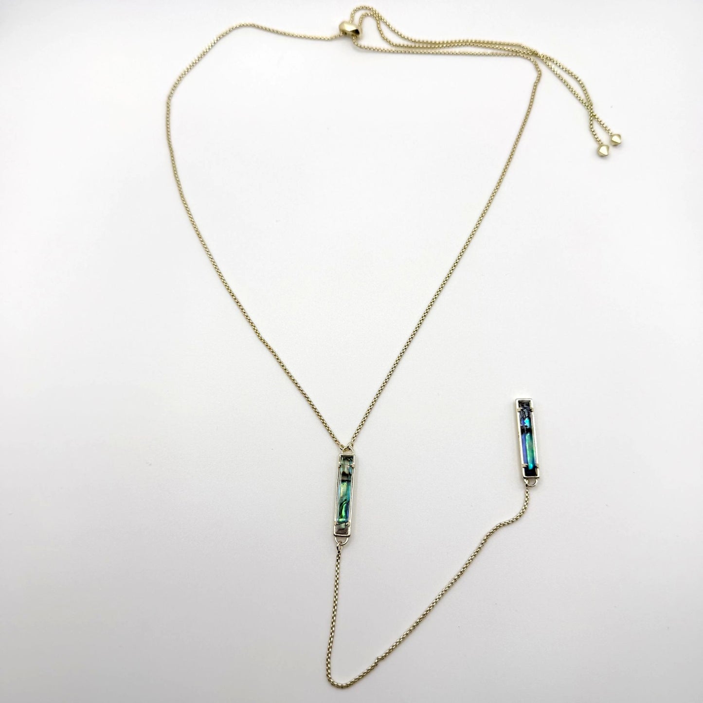 Kendra Scott Lilly Lariat Gold-Tone Green Sage Druzy Pendant Necklace