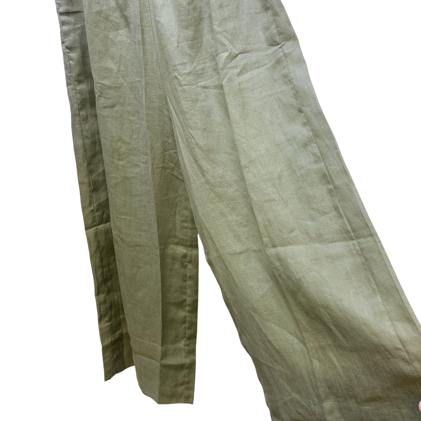 Free The Label Green Linen Crop Top & Wide-Leg Pants Set, Size Medium