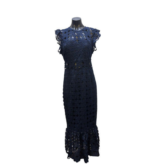 Elegant Navy Lace Midi Dress By Petal & Pup 10