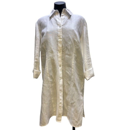 Edward Linen White Long Blouse L