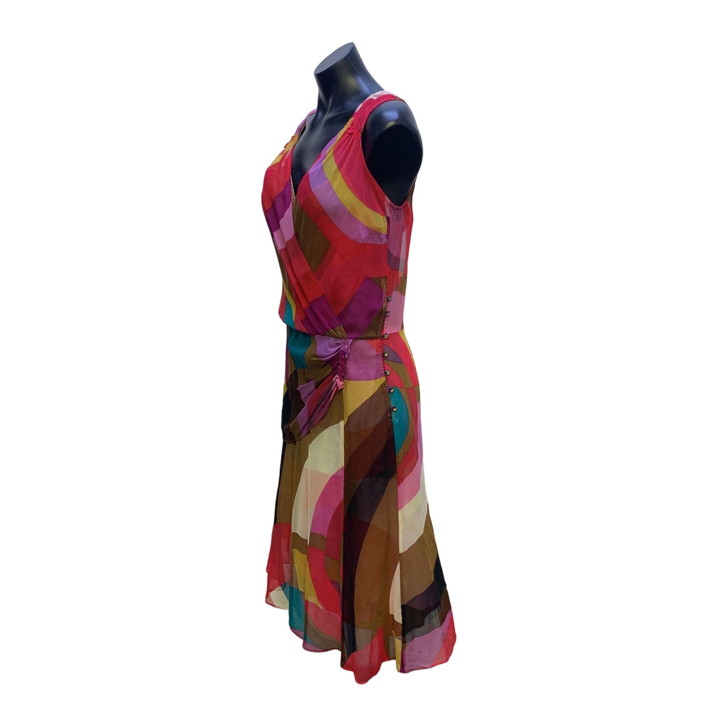 NWT Tracy Reese Women's Multicolor Sleeveless Silk Dress Size 8