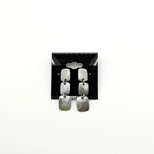 James Avery Retired Hammered Square Earrings 925 Sterling Silver
