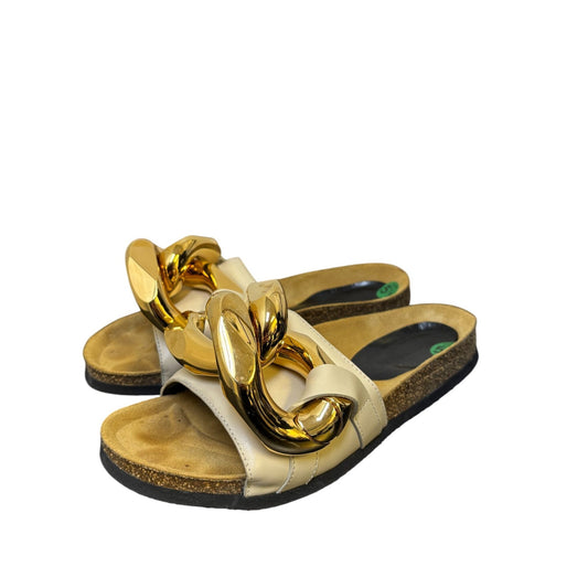 JW Anderson Cream & Gold Chain Slides 5.5
