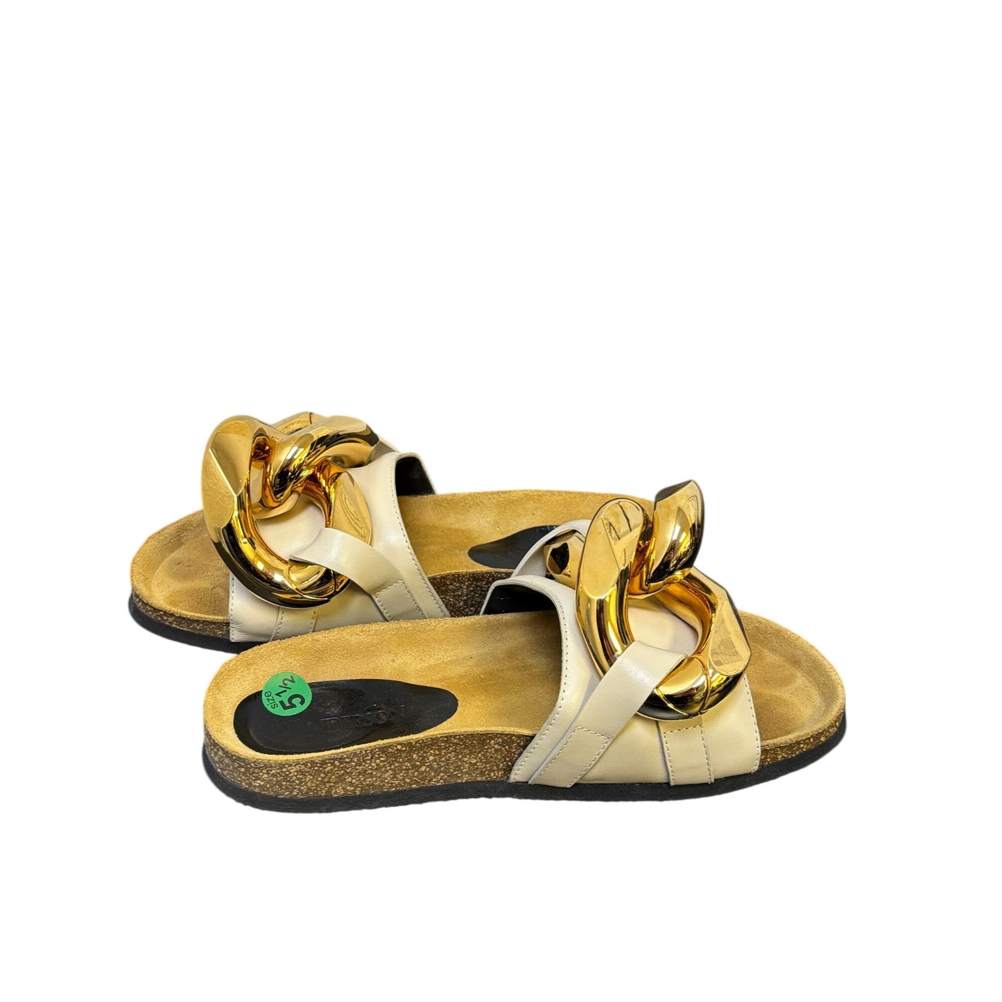 JW Anderson Cream & Gold Chain Slides 5.5