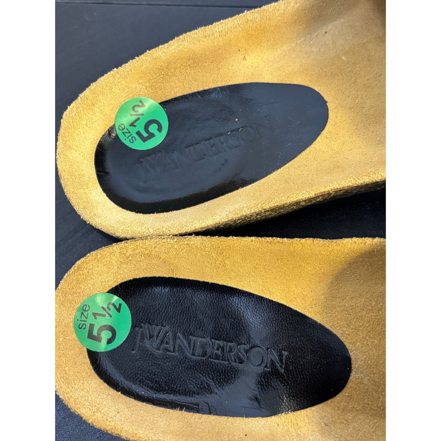 JW Anderson Cream & Gold Chain Slides 5.5