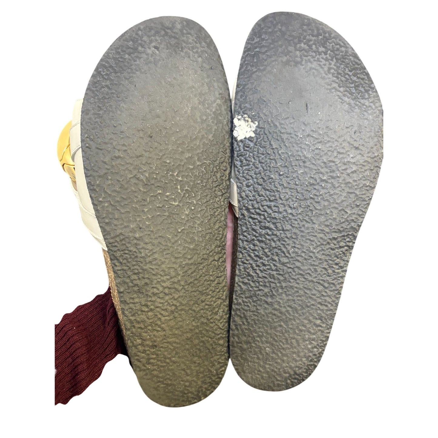 JW Anderson Cream & Gold Chain Slides 5.5