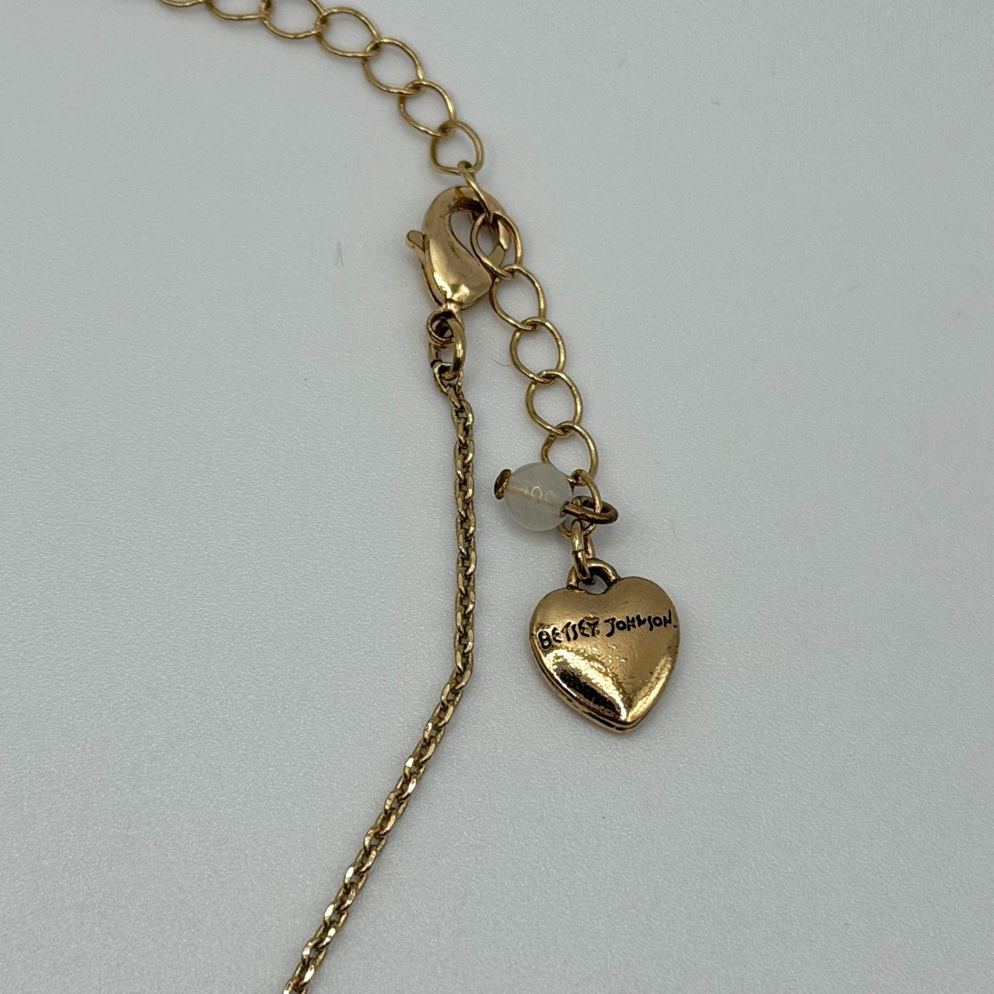 Betsey Johnson Rainbow Heart Pendant Necklace Gold-Tone
