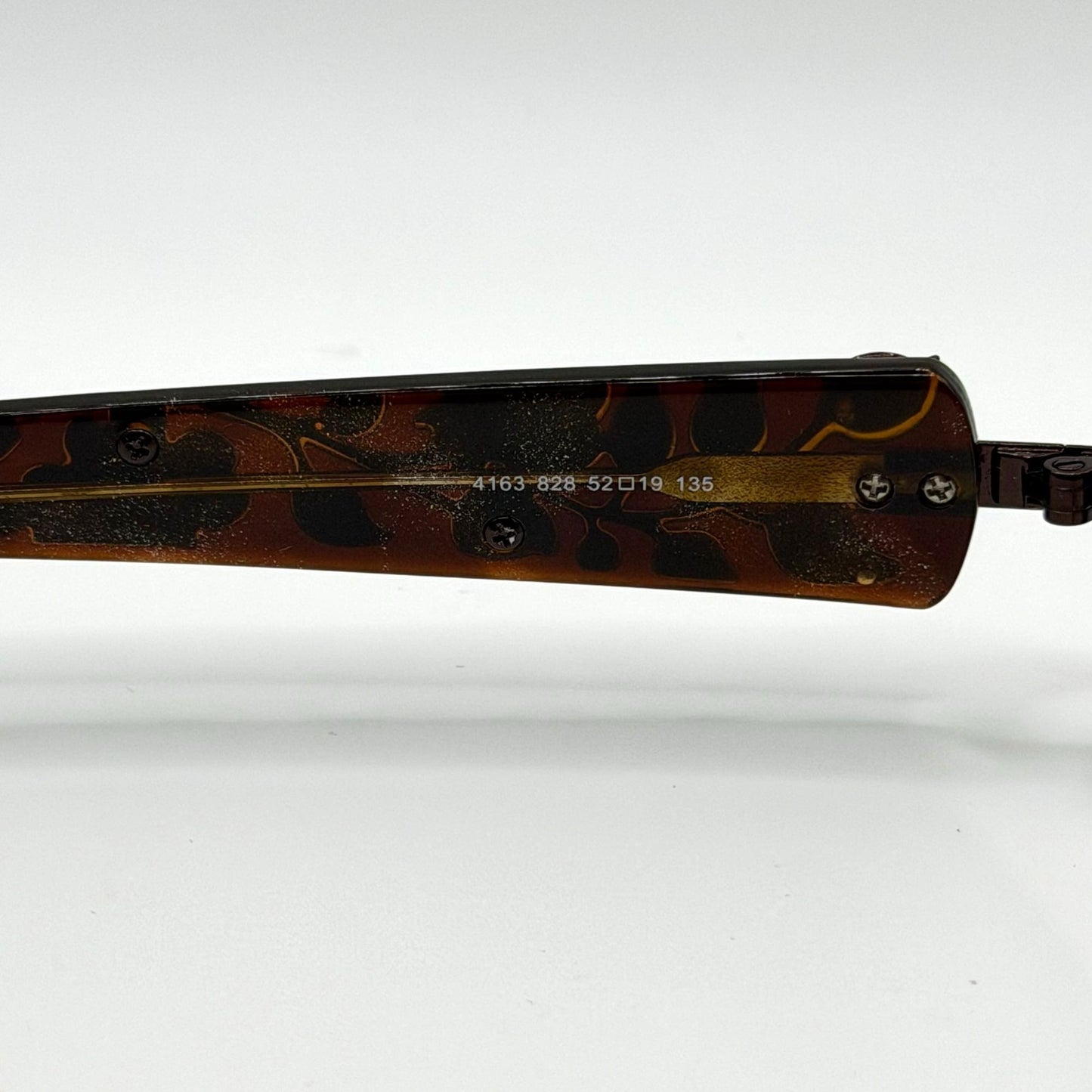 Vintage Chanel Brown Floral Rectangular Eyeglass Made In Italy