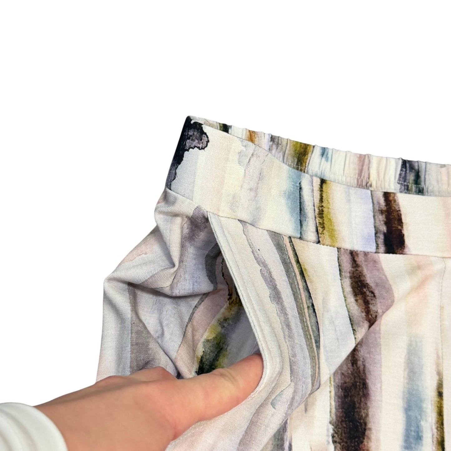 NWT Kozan Abstract Striped Lightweight Pants In Pink Multi Size L