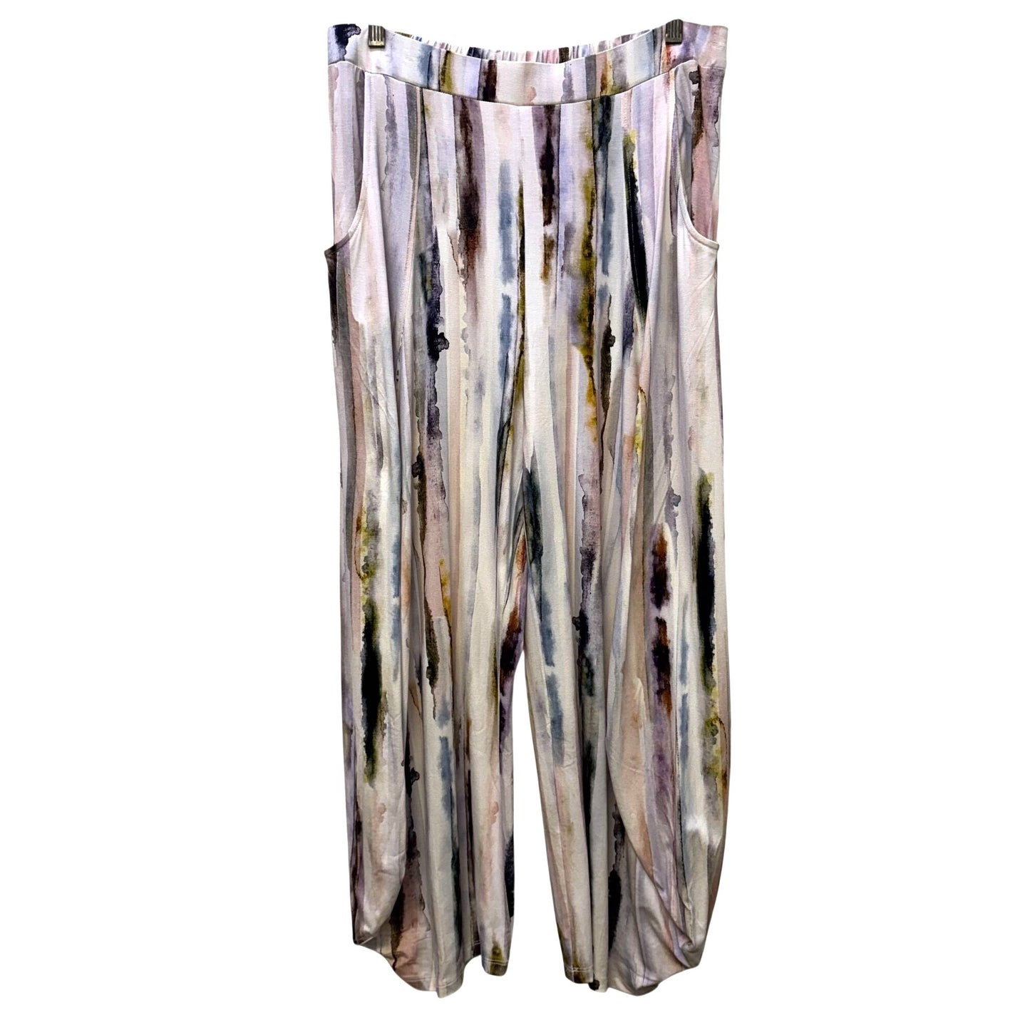 NWT Kozan Abstract Striped Lightweight Pants In Pink Multi Size L