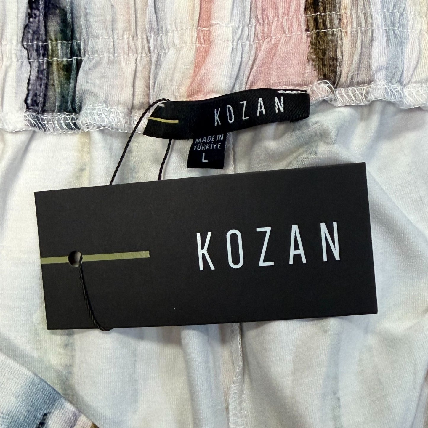 NWT Kozan Abstract Striped Lightweight Pants In Pink Multi Size L