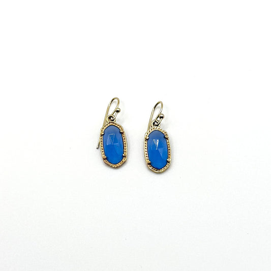 Kendra Scott Gold-Tone Drop Earrings With Blue Stones